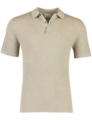 Profuomo Profuomo poloshirt beige effen met structuur