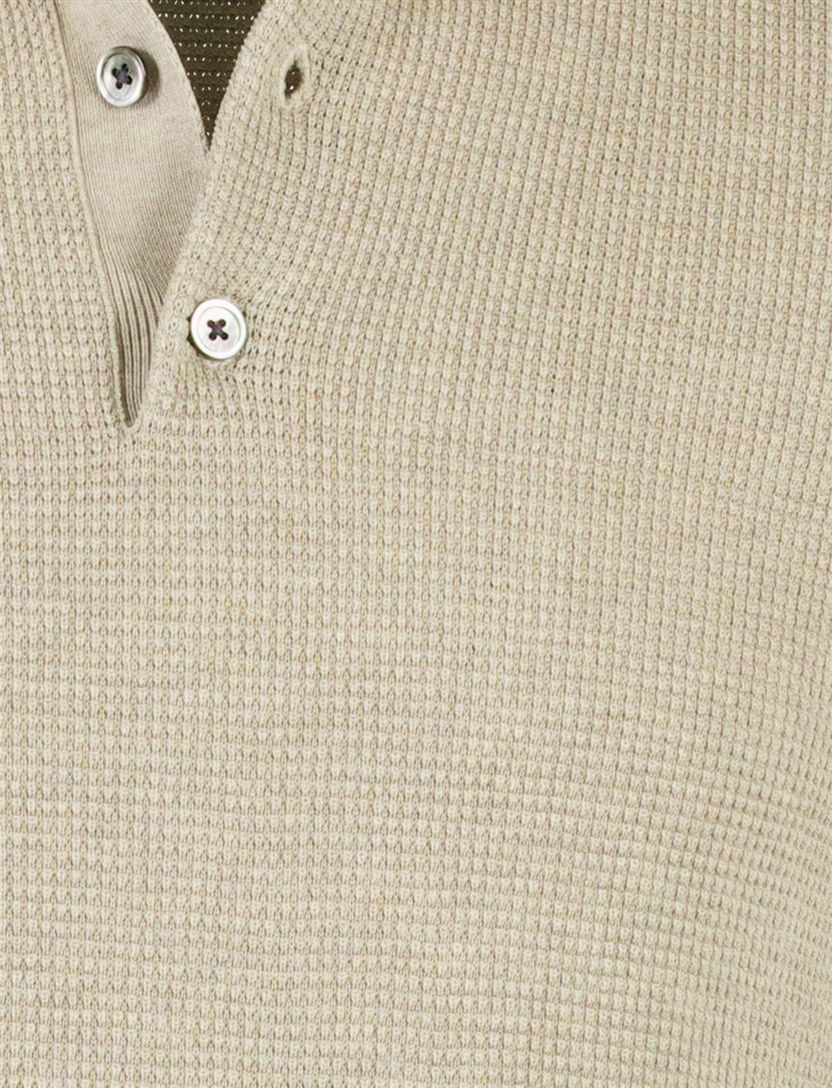 Beige poloshirt Profuomo met structuur
