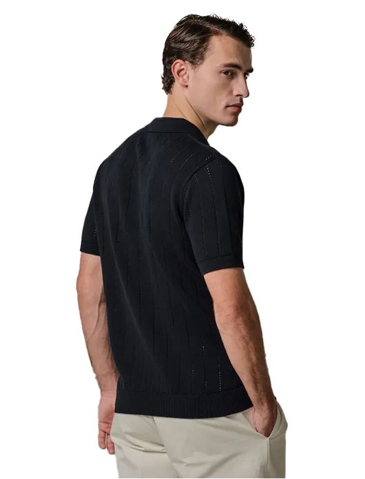 Profuomo Poloshirt Donkerblauw rits