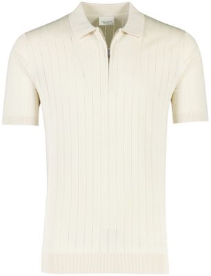 Profuomo Wit profuomo polo met rits normale fit