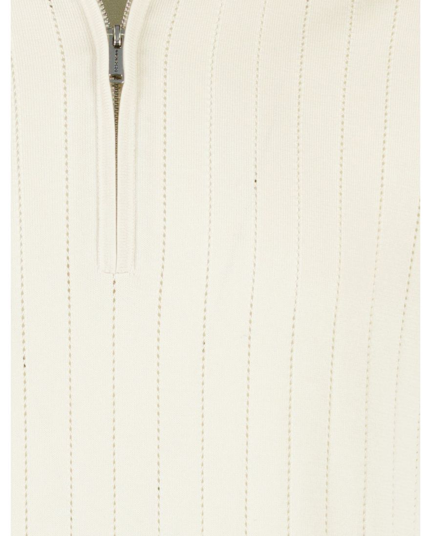 Wit profuomo polo met rits normale fit