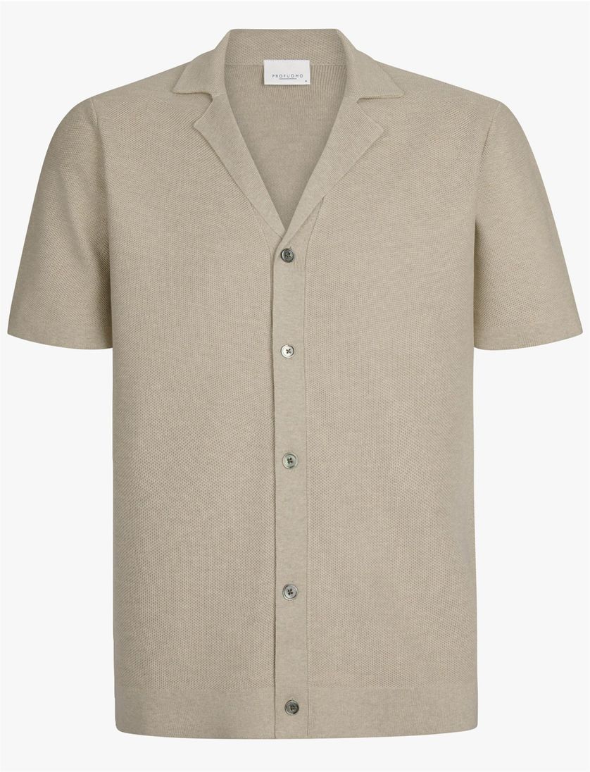 Doorknoop polo Profuomo beige regular fit