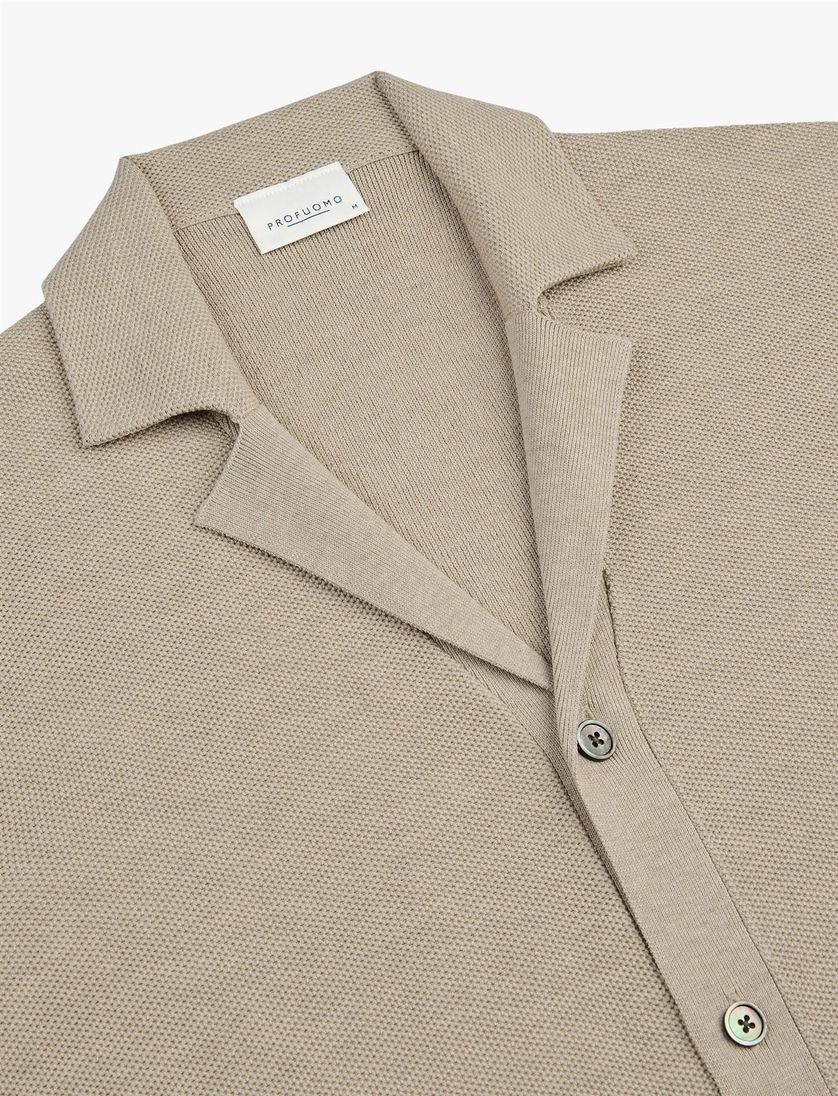 Doorknoop polo Profuomo beige regular fit