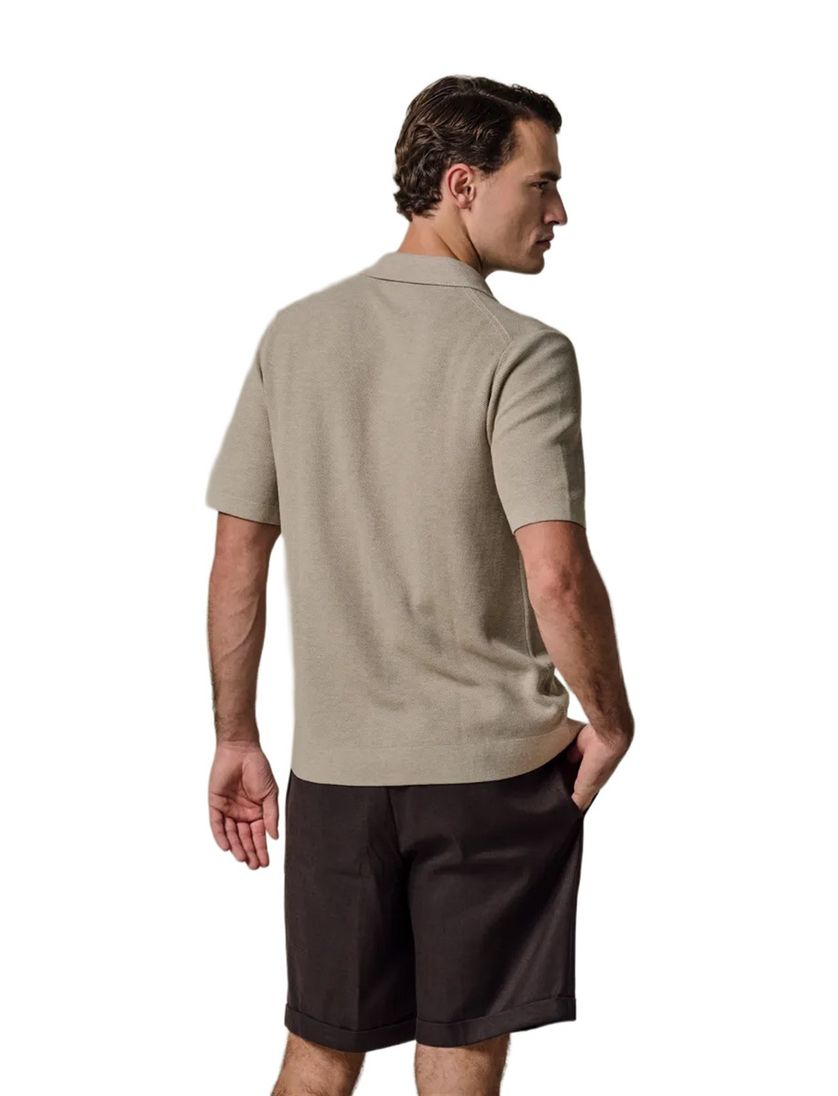 Doorknoop polo Profuomo beige regular fit