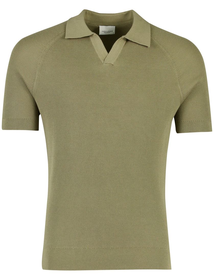 Poloshirt groen profuomo knitted normale fit
