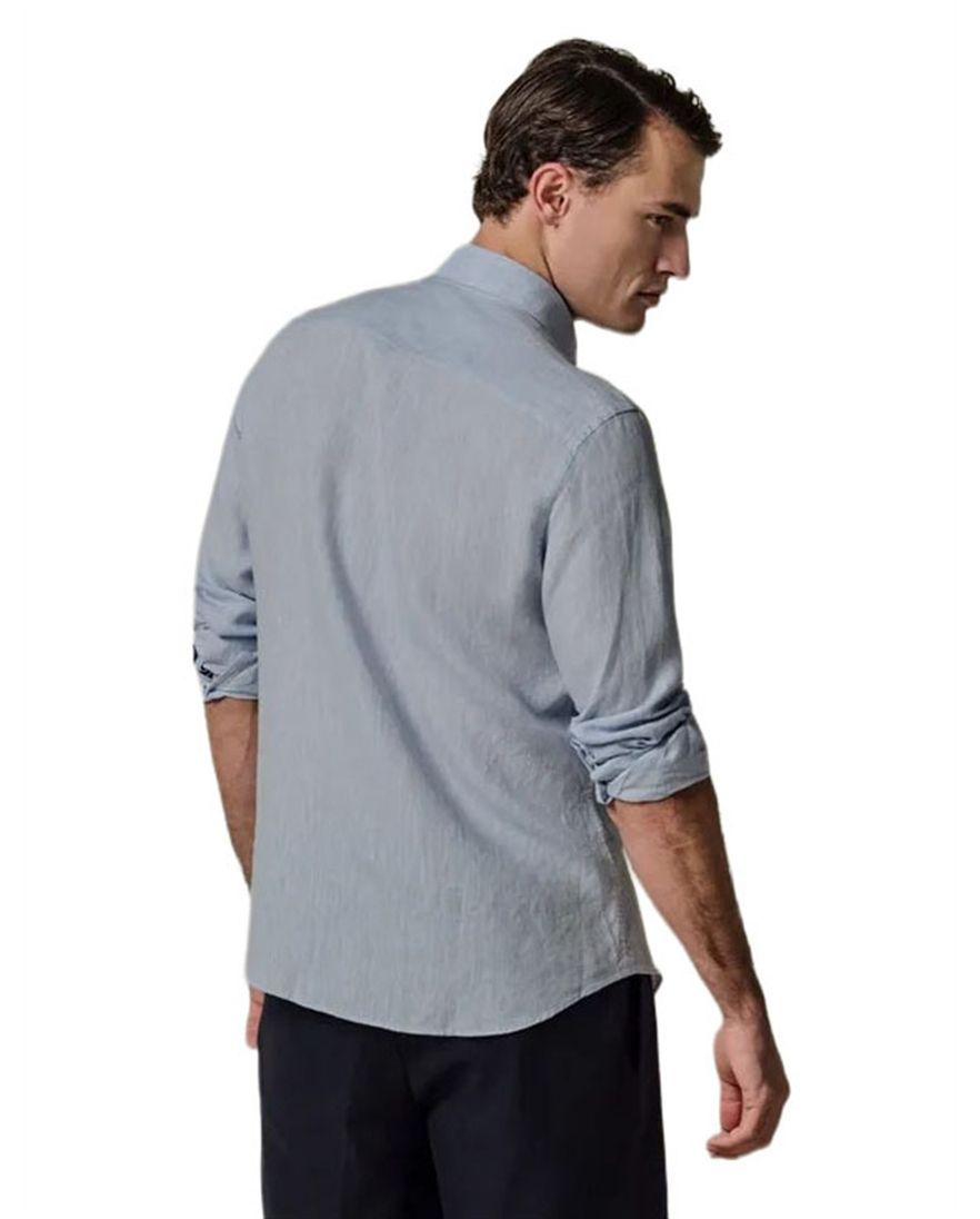 Overhemd Profuomo lichtblauw cutaway boord Slim Fit linnen