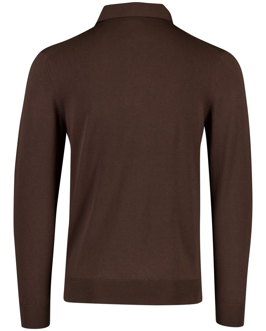 Bruine polo normale fit 3 knoopjes Profuomo