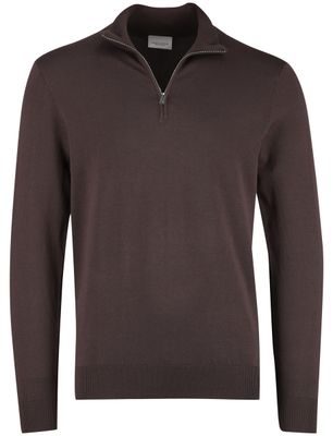 Profuomo Half zip pullover bruin Profuomo tencel