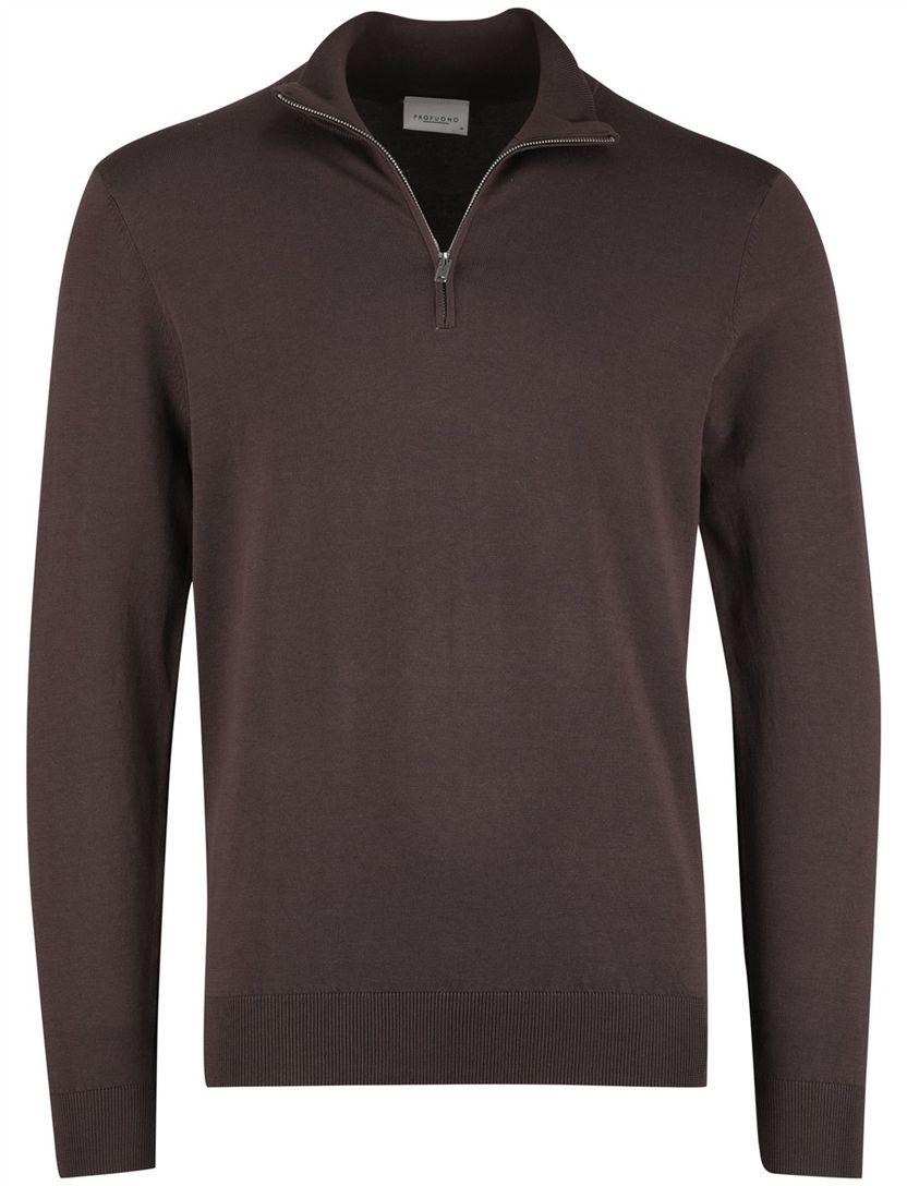 Half zip pullover bruin Profuomo tencel