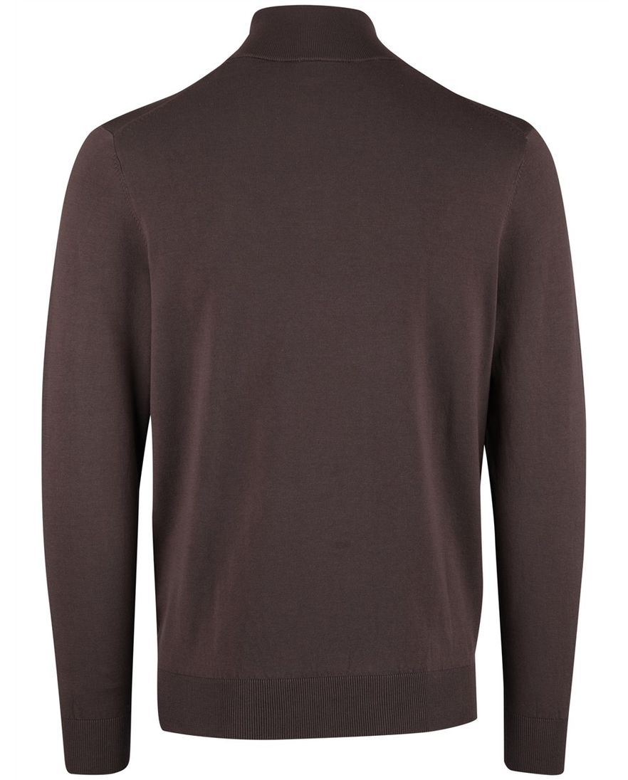 Bruine Gentiluomo half zip trui tencel