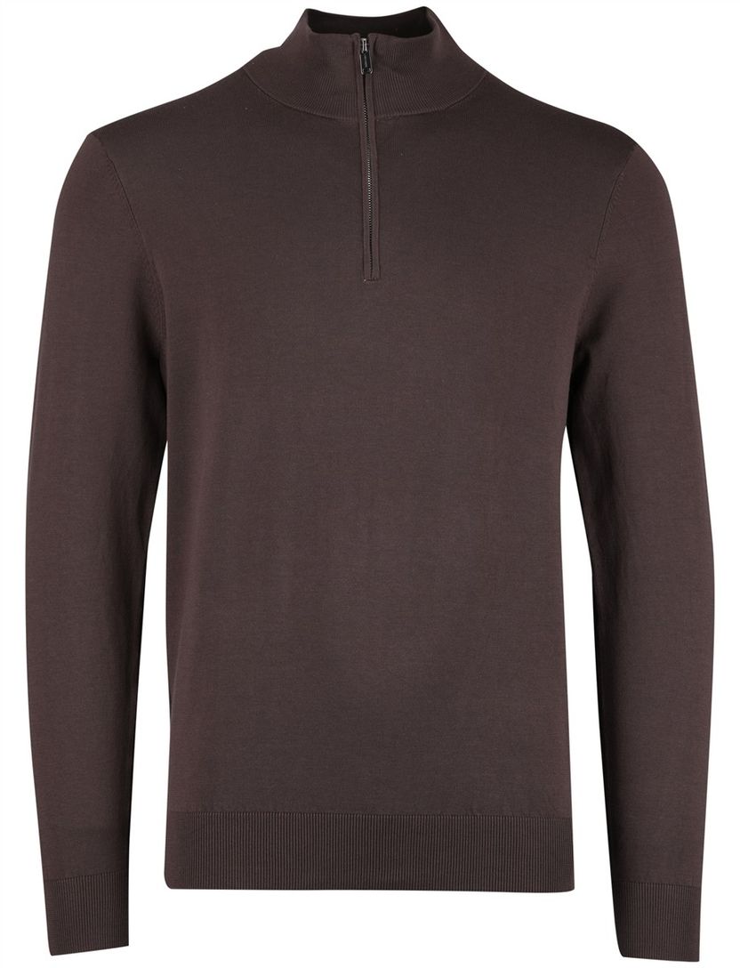 Half zip pullover bruin Profuomo tencel
