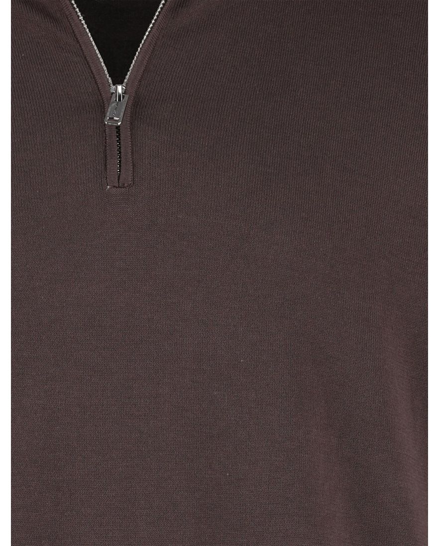 Bruine Gentiluomo half zip trui tencel