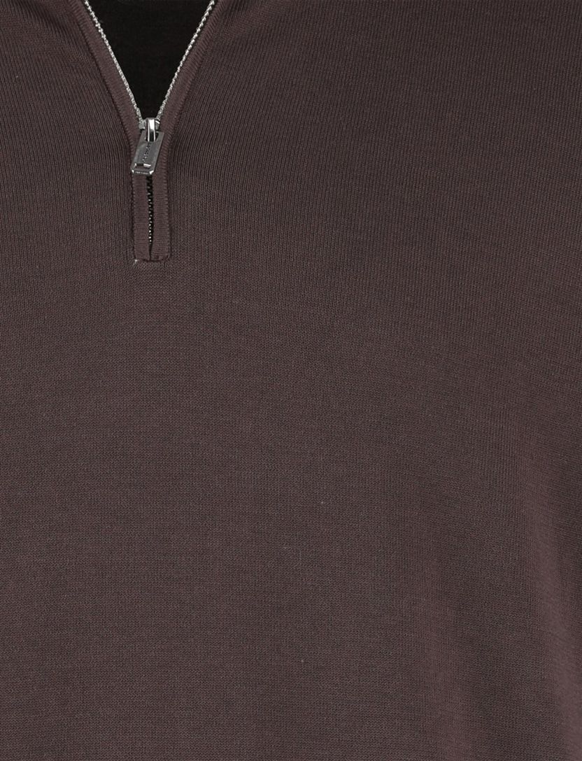 Half zip pullover bruin Profuomo tencel