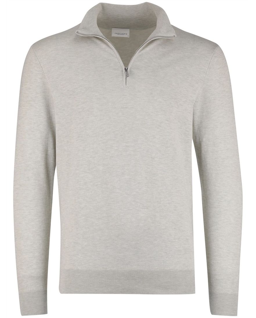 Beige half zip trui Gentiluomo gemeleerd