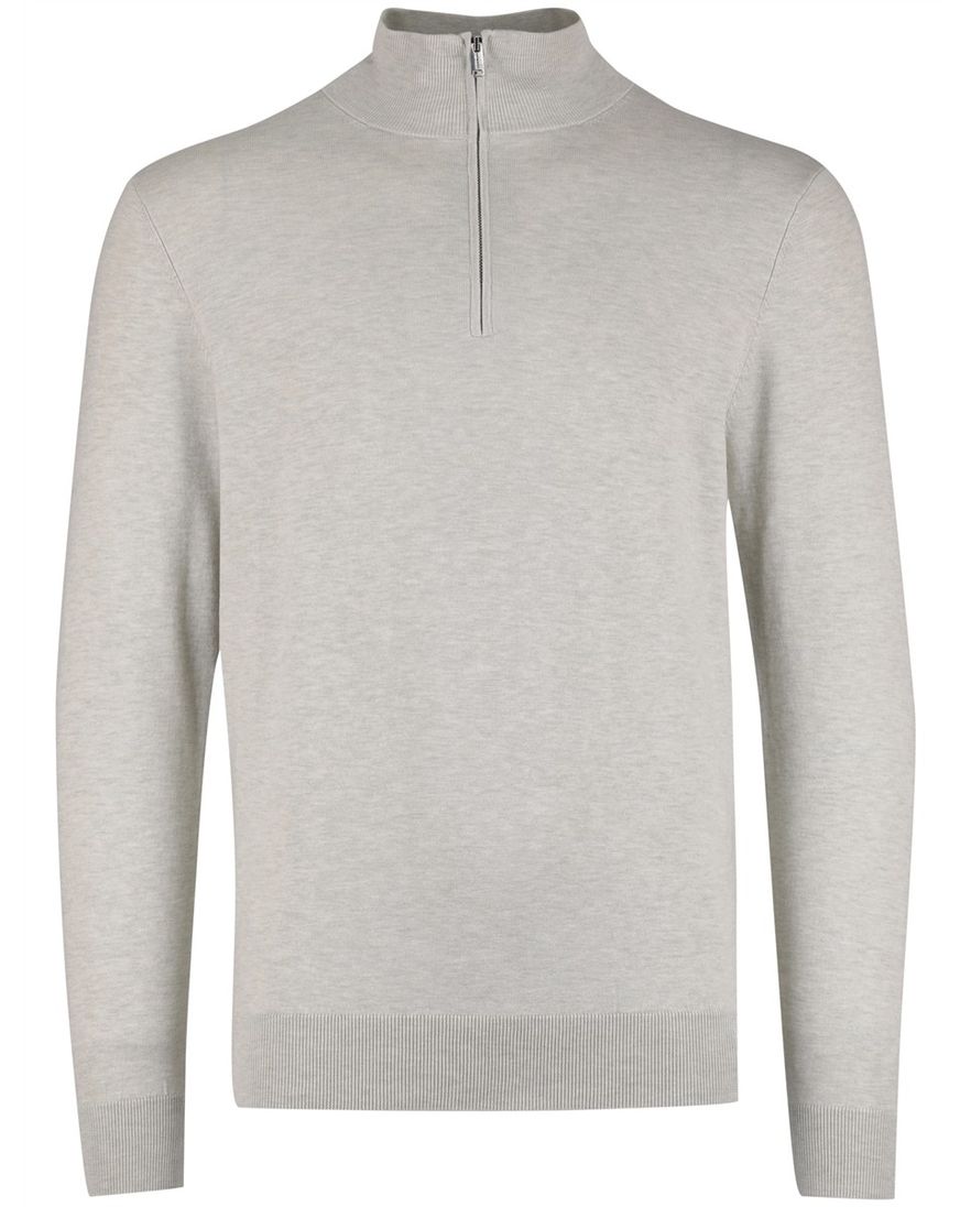 Beige half zip trui Gentiluomo gemeleerd