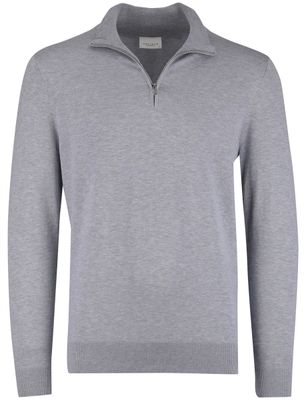 Profuomo Half zip pullover grijs Profuomo tencel