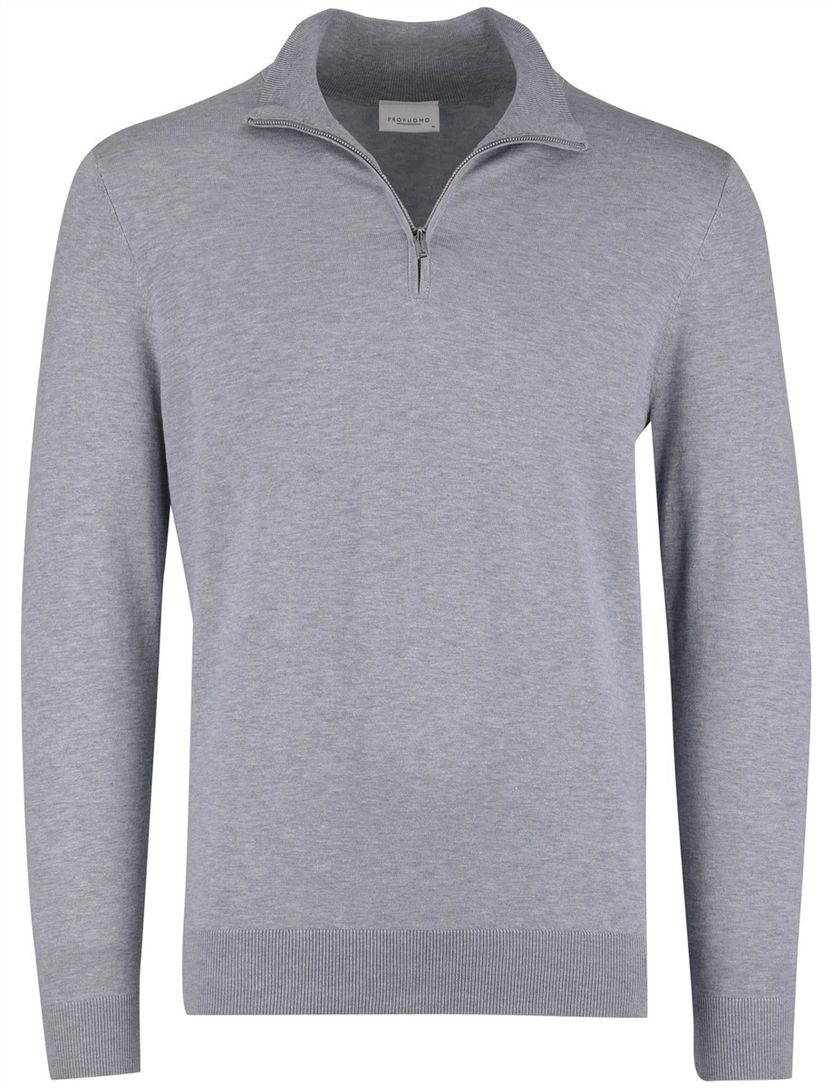Half zip pullover grijs Profuomo tencel