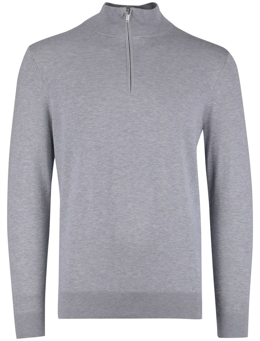 Half zip pullover grijs Profuomo tencel