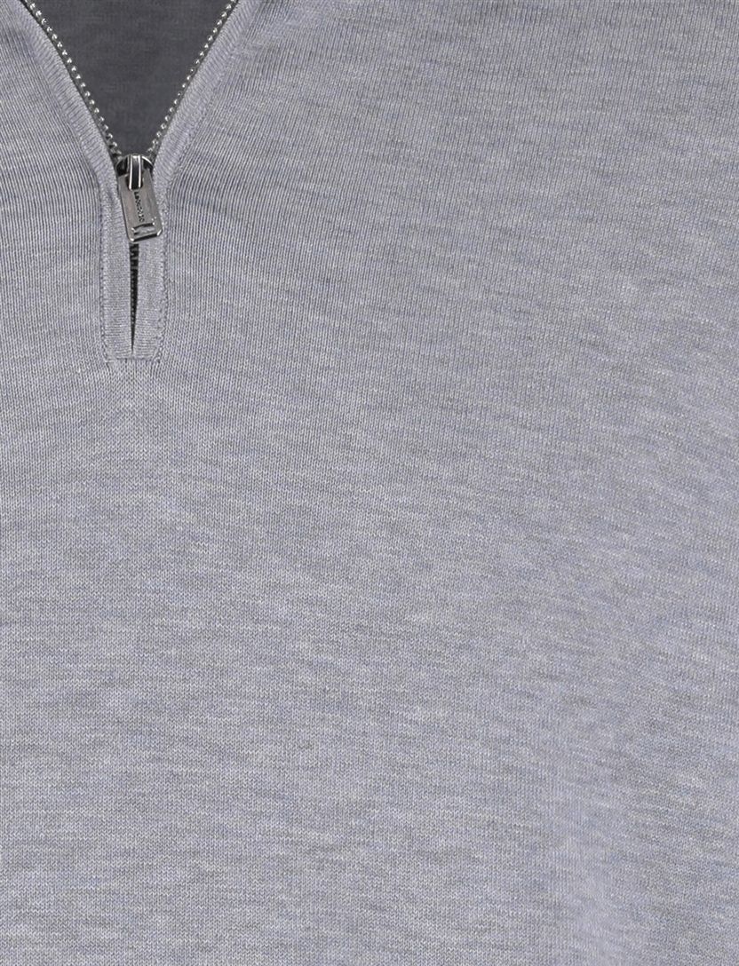 Half zip pullover grijs Profuomo tencel