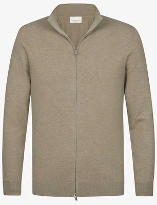 Profuomo Beige vest Profuomo gemeleerd met rits