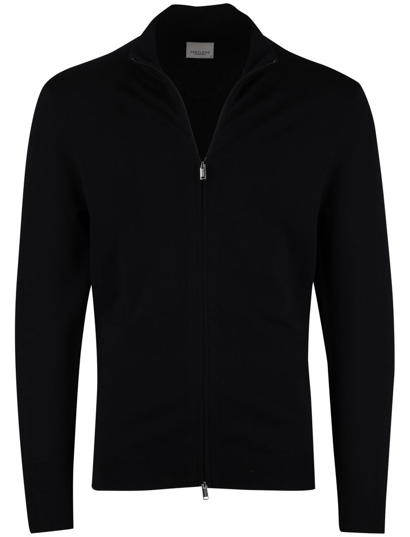 Half zip pullover zwart Profuomo tencel