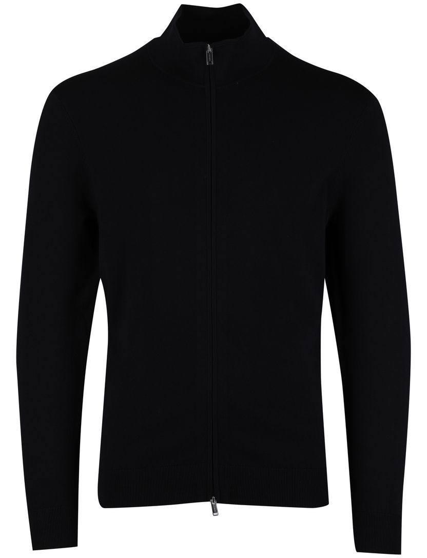 Half zip pullover zwart Profuomo tencel