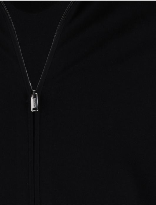 Gentiluomo half zip trui zwart gebreid tencel