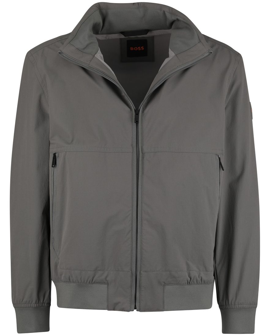 Grijze zomerjas Boss Orange Orki capuchon