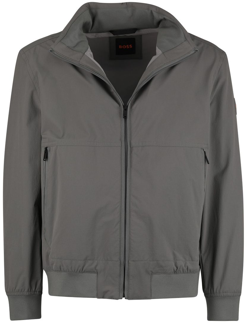 Zomerjas Boss Orange Orki grijs normale fit capuchon