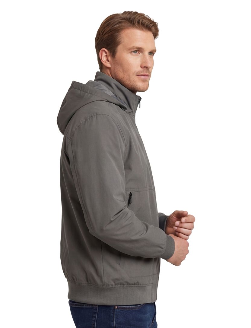 Zomerjas Boss Orange Orki grijs normale fit capuchon