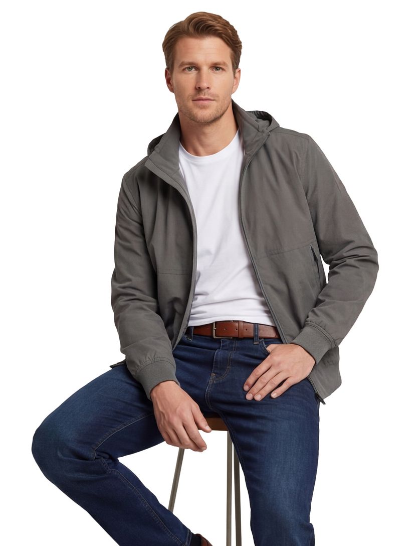 Zomerjas Boss Orange Orki grijs normale fit capuchon