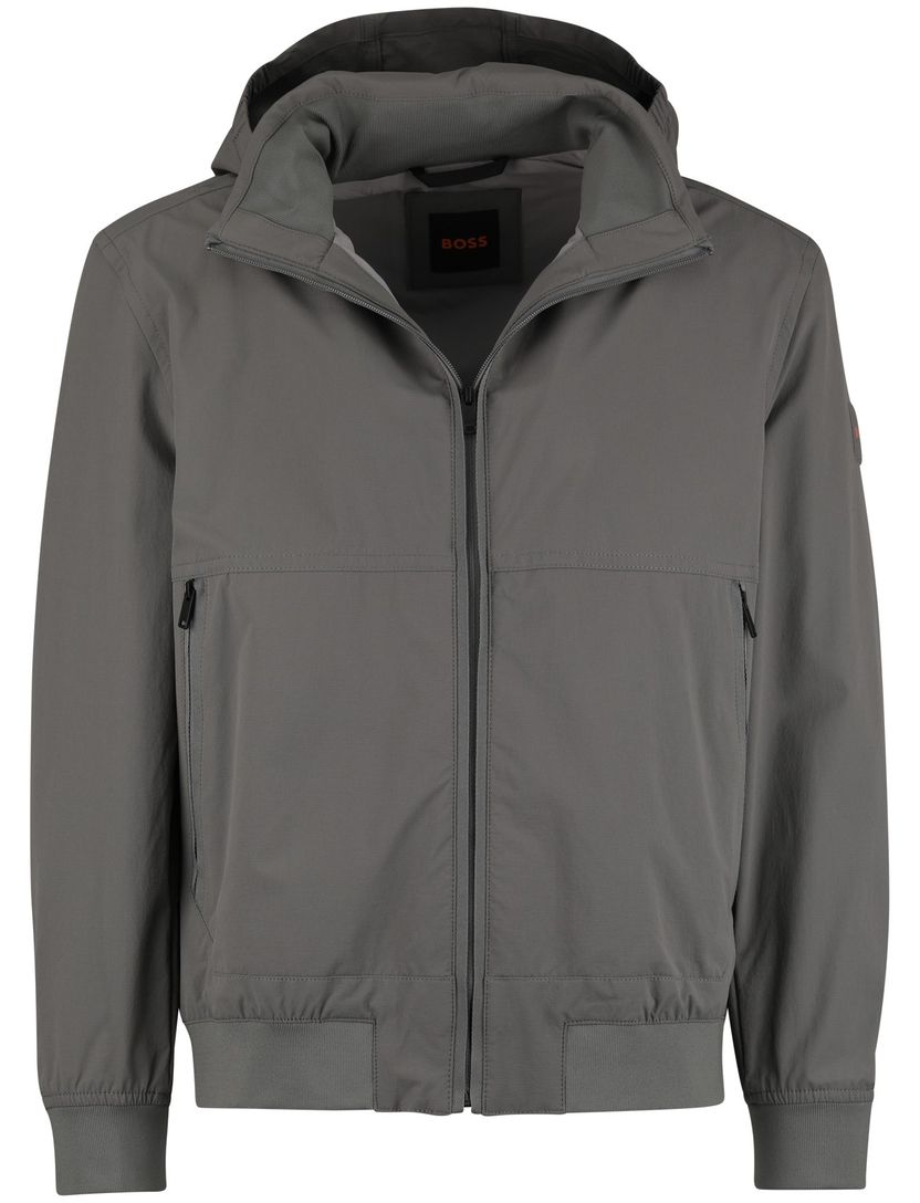 Zomerjas Boss Orange Orki grijs normale fit capuchon