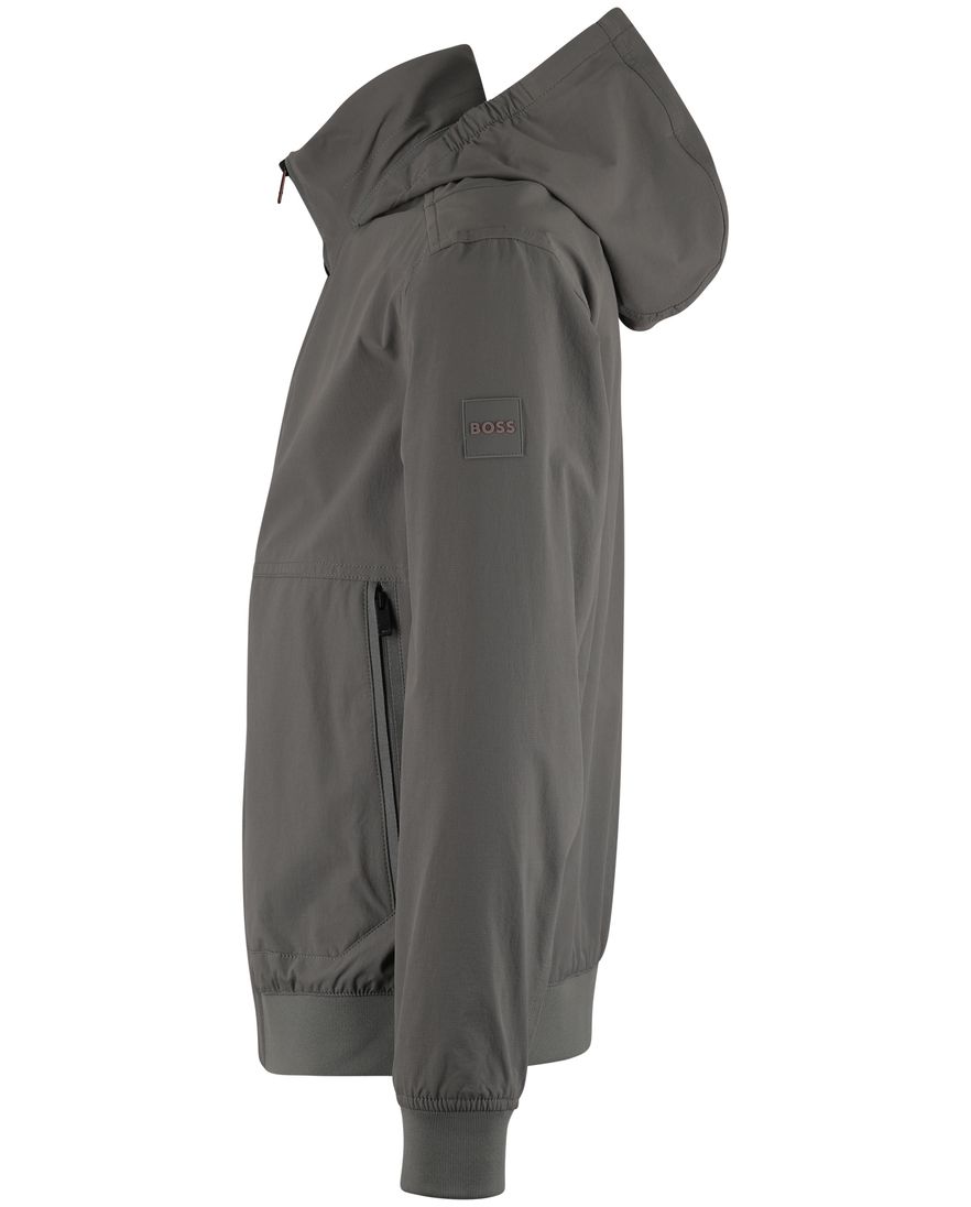 Grijze zomerjas Boss Orange Orki capuchon