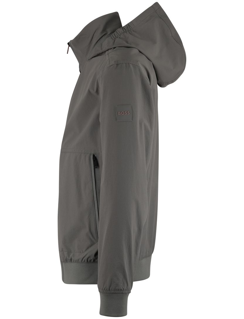 Zomerjas Boss Orange Orki grijs normale fit capuchon