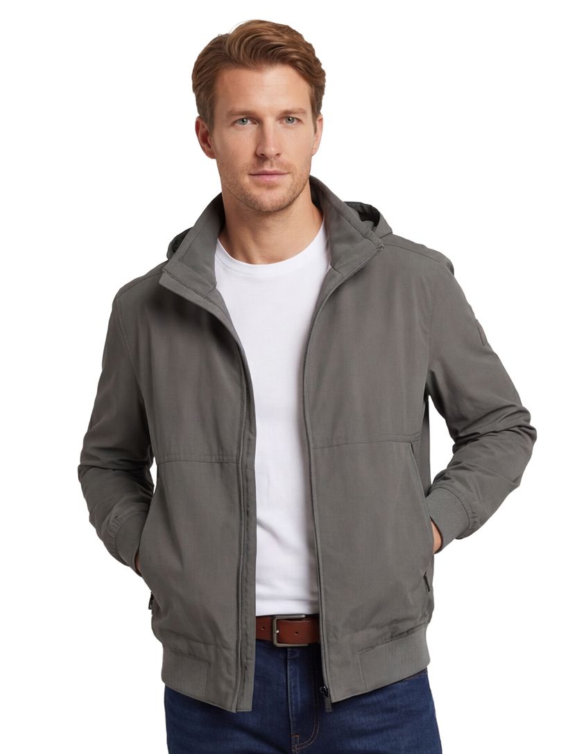 Zomerjas Boss Orange Orki grijs normale fit capuchon