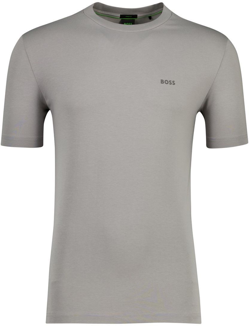 t-shirt Boss Green tee stretch grijs katoen