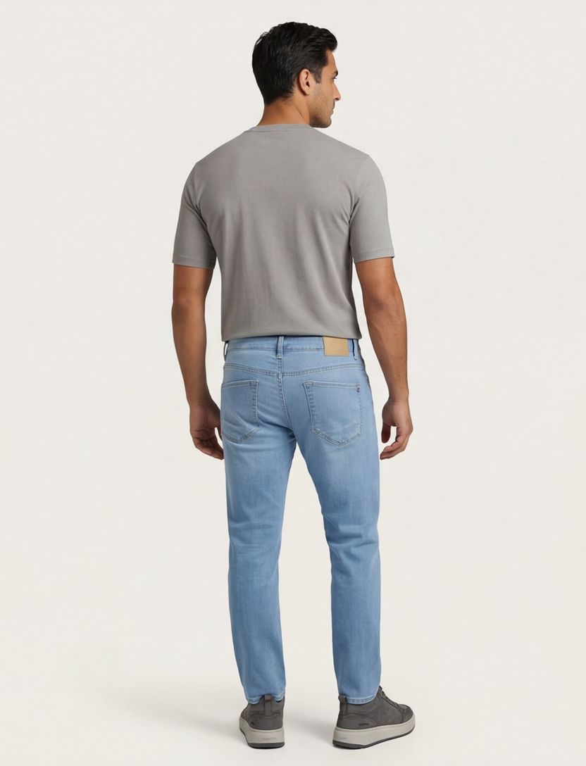 t-shirt Boss Green tee stretch grijs katoen