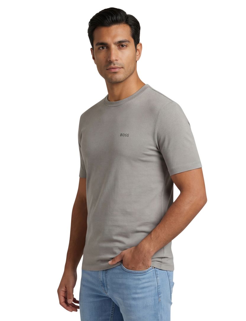 t-shirt Boss Green tee stretch grijs katoen