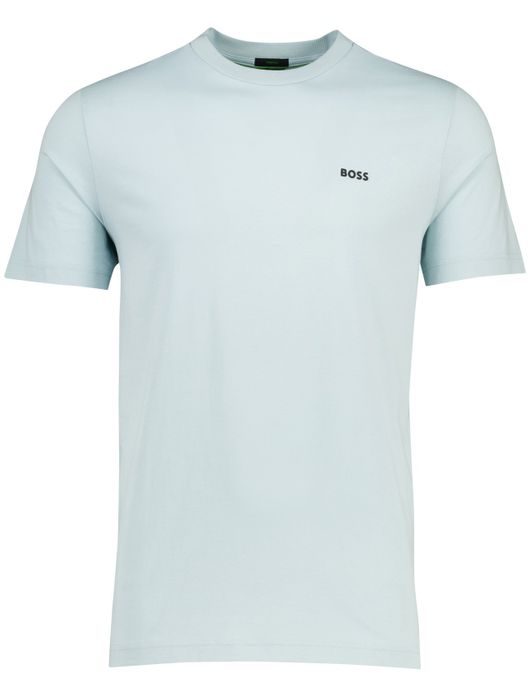 Boss Green tee stretch t-shirt logo lichtblauw