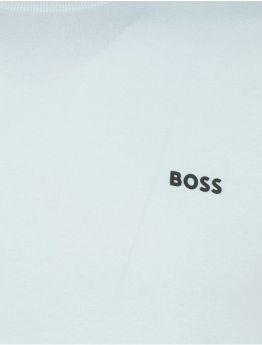 Boss Green tee stretch t-shirt logo lichtblauw