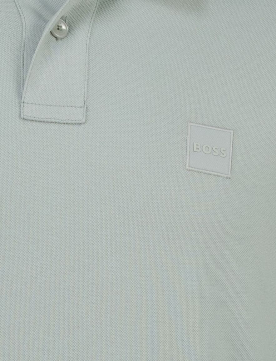 Boss Orange Passerby zilver poloshirt lange mouwen