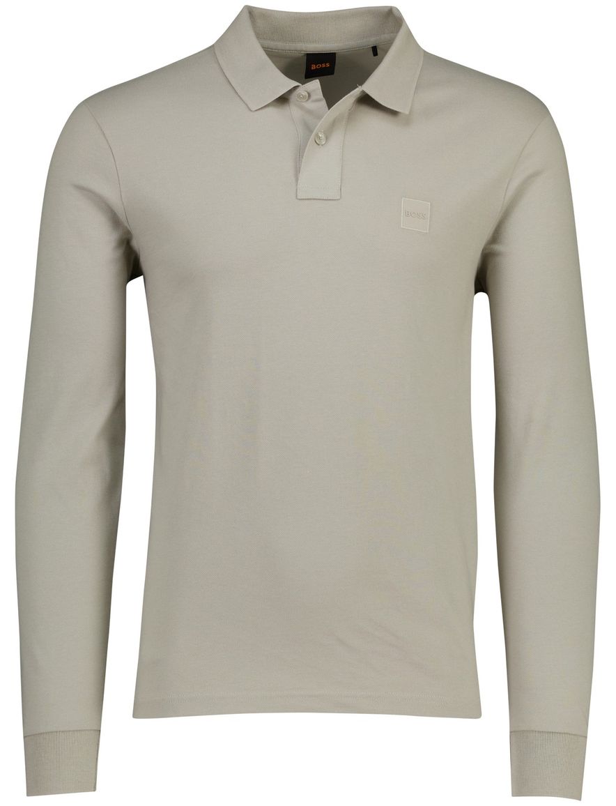 BOSS Orange Passerby polo grijs 2-knoops