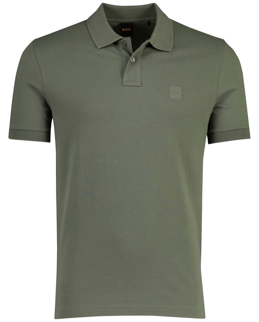 Boss Orange Passenger slim fit poloshirt pique groen