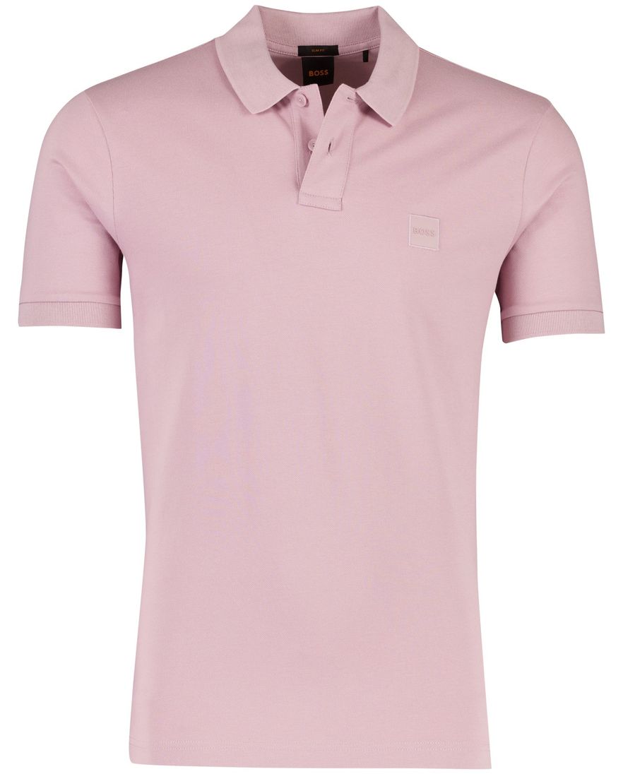 roze 2-knoops poloshirt Boss Orange Passanger