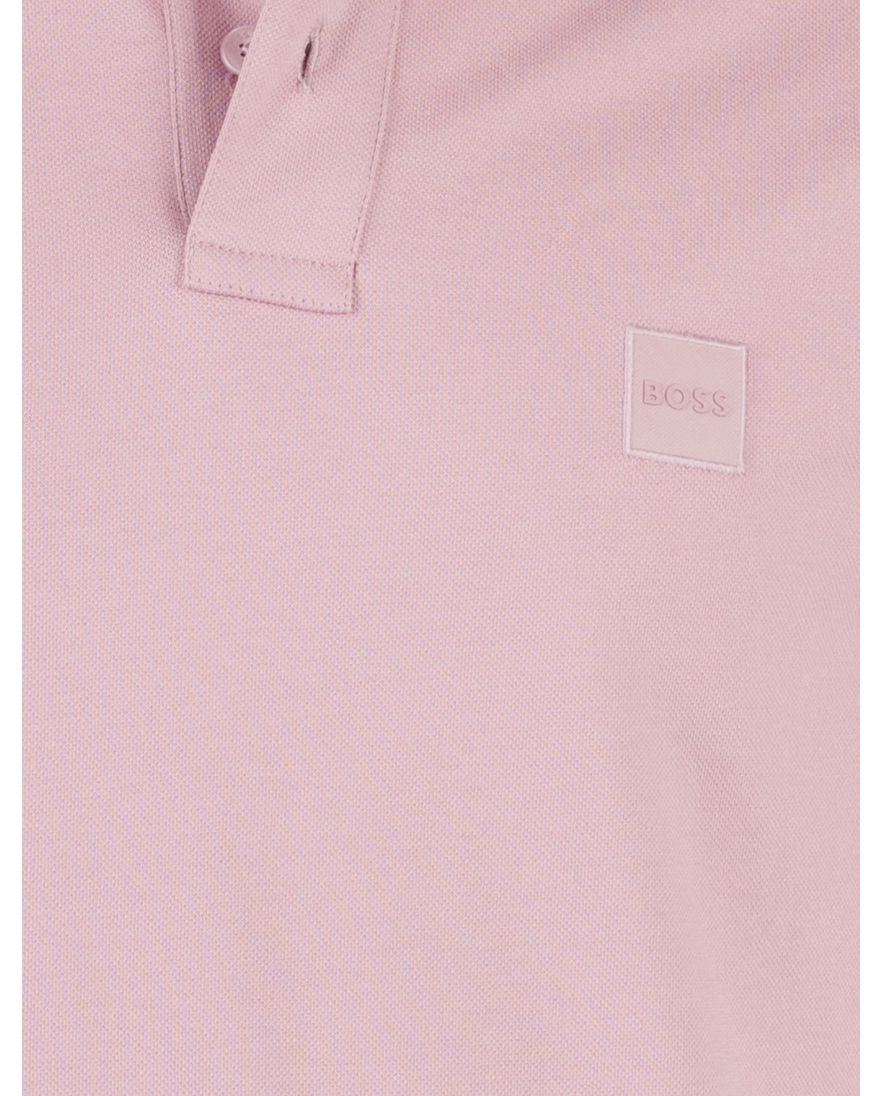 roze 2-knoops poloshirt Boss Orange Passanger
