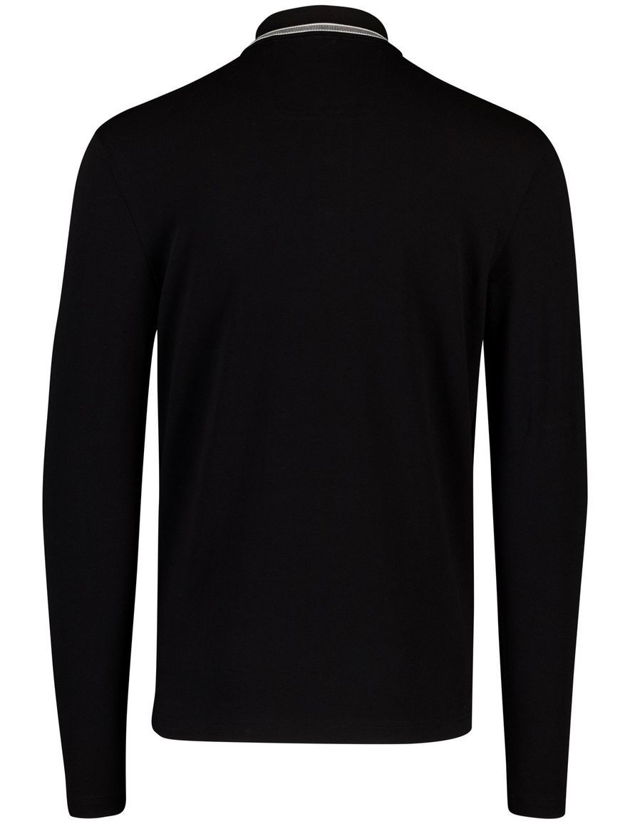 BOSS Black Plisy Poloshirt zwart lange mouw