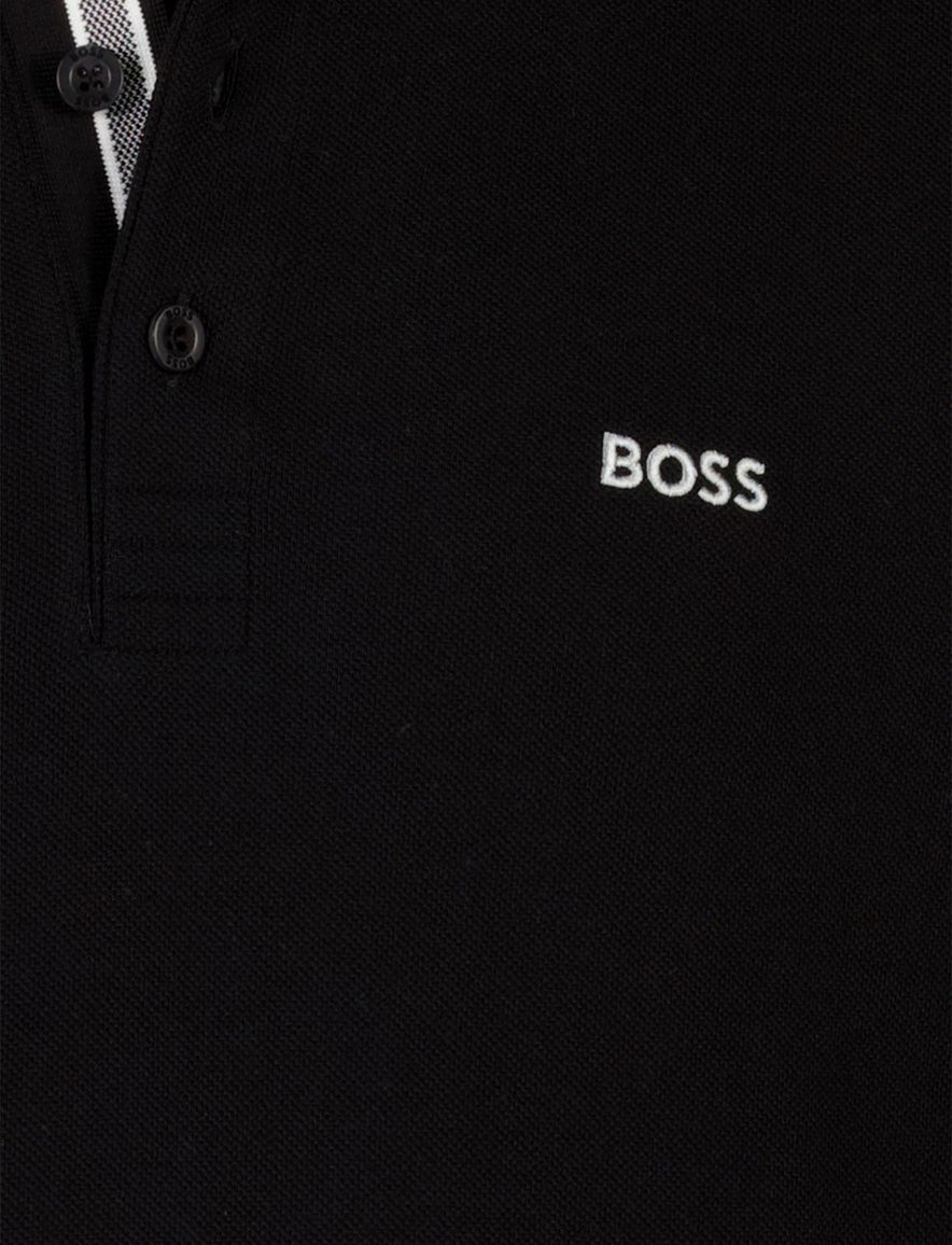 BOSS Black Plisy Poloshirt zwart lange mouw