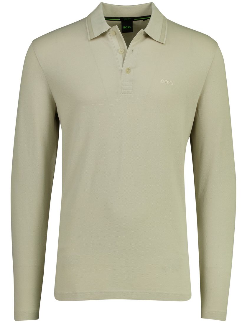 Poloshirt Boss Green Plisy beige 3 knoopjes normale fit