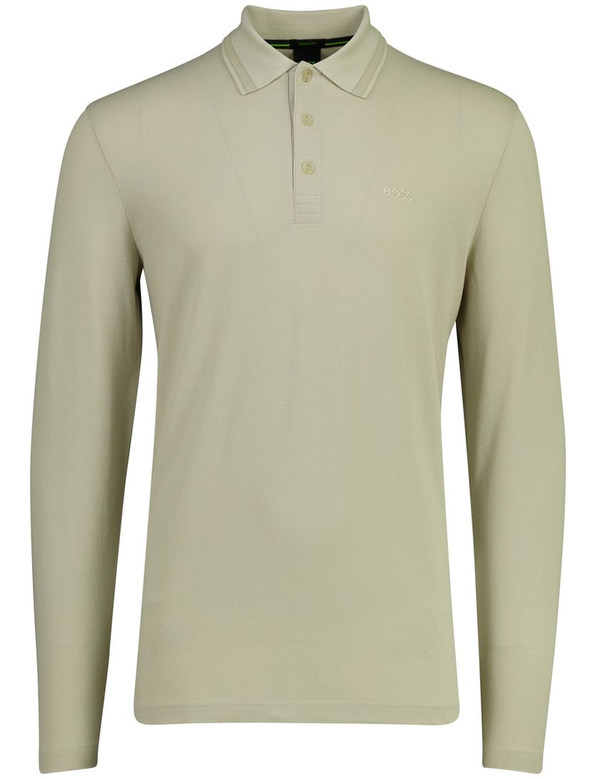 Poloshirt Boss Green Plisy beige 3 knoopjes normale fit