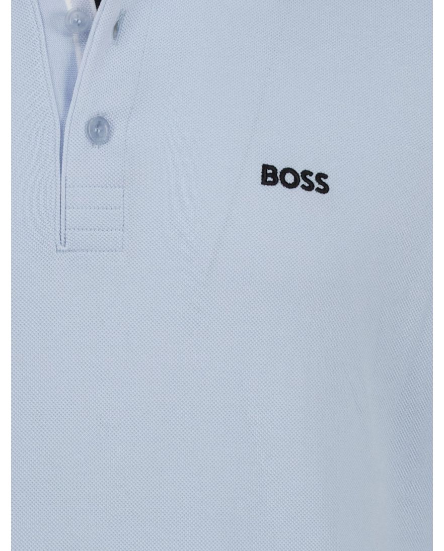Boss Green Plisy blauw poloshirt pique logo